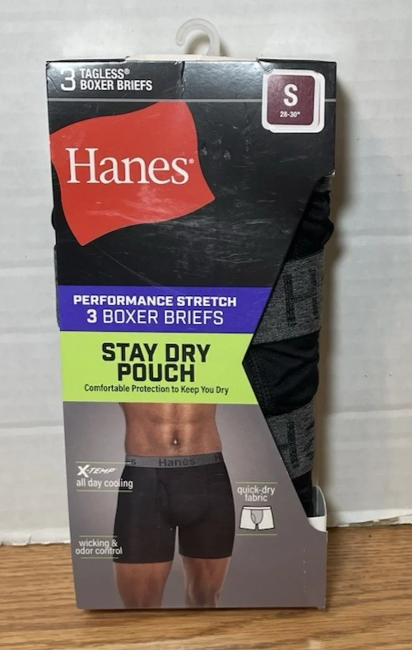 3 Pack Hanes Performance Stretch Men’s Size Small (28-30